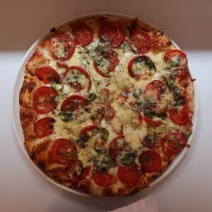 Pizza de queso azul entera